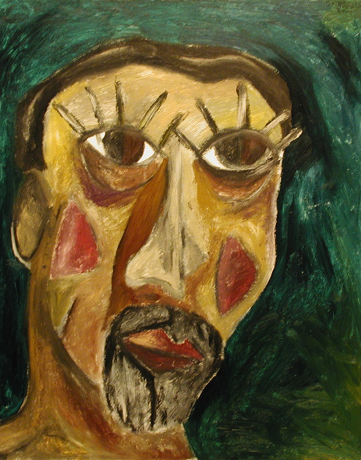 Jorge No Shirt Green Background — painting by Jorge Spiropulo