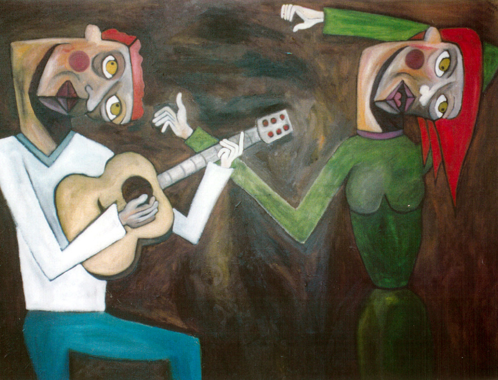 The Guitar And The Dancer — painting by Jorge Spiropulo